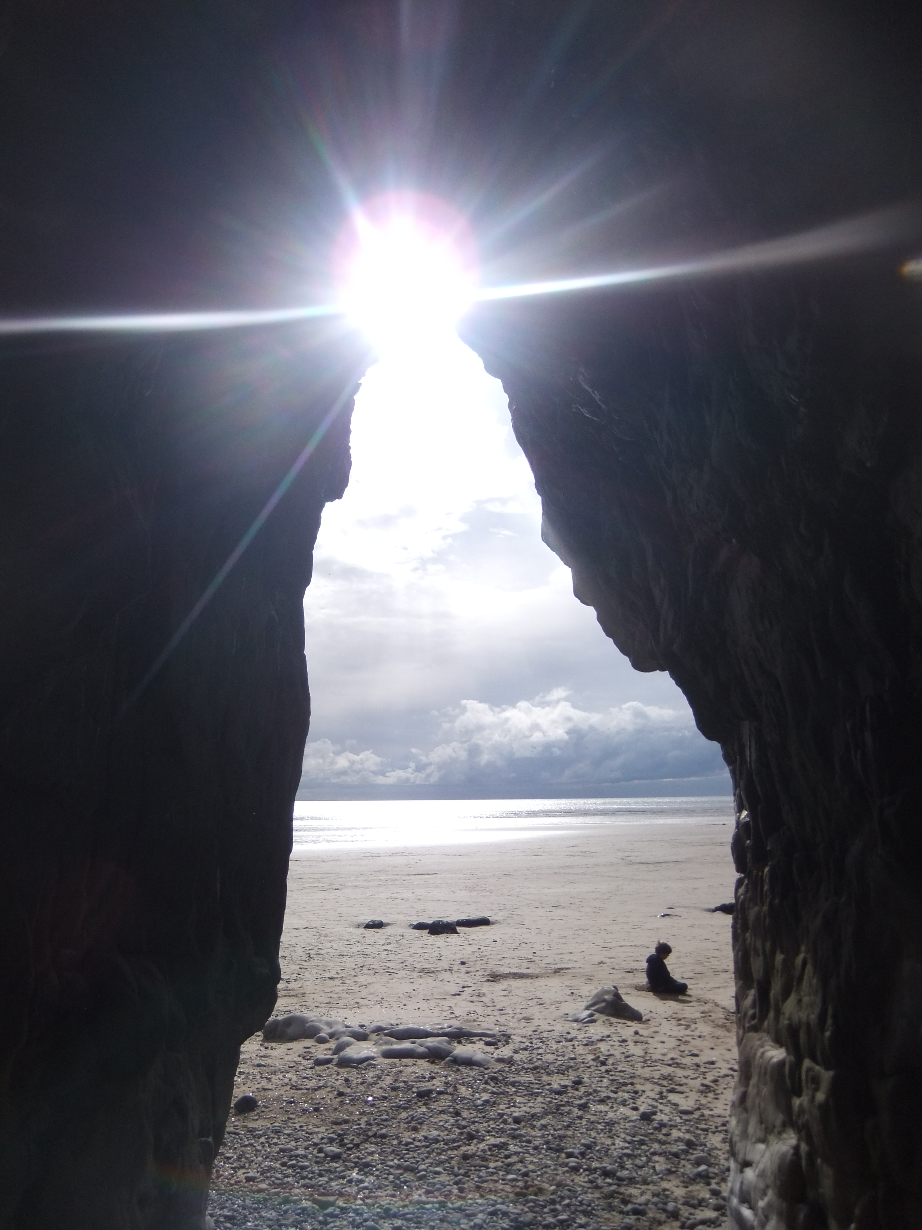 From inside of one of the cliff caves at Pendine sands